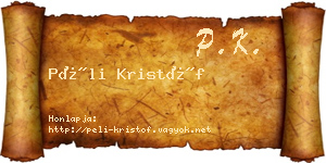 Péli Kristóf névjegykártya