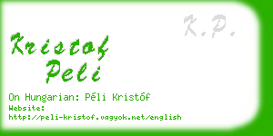 kristof peli business card